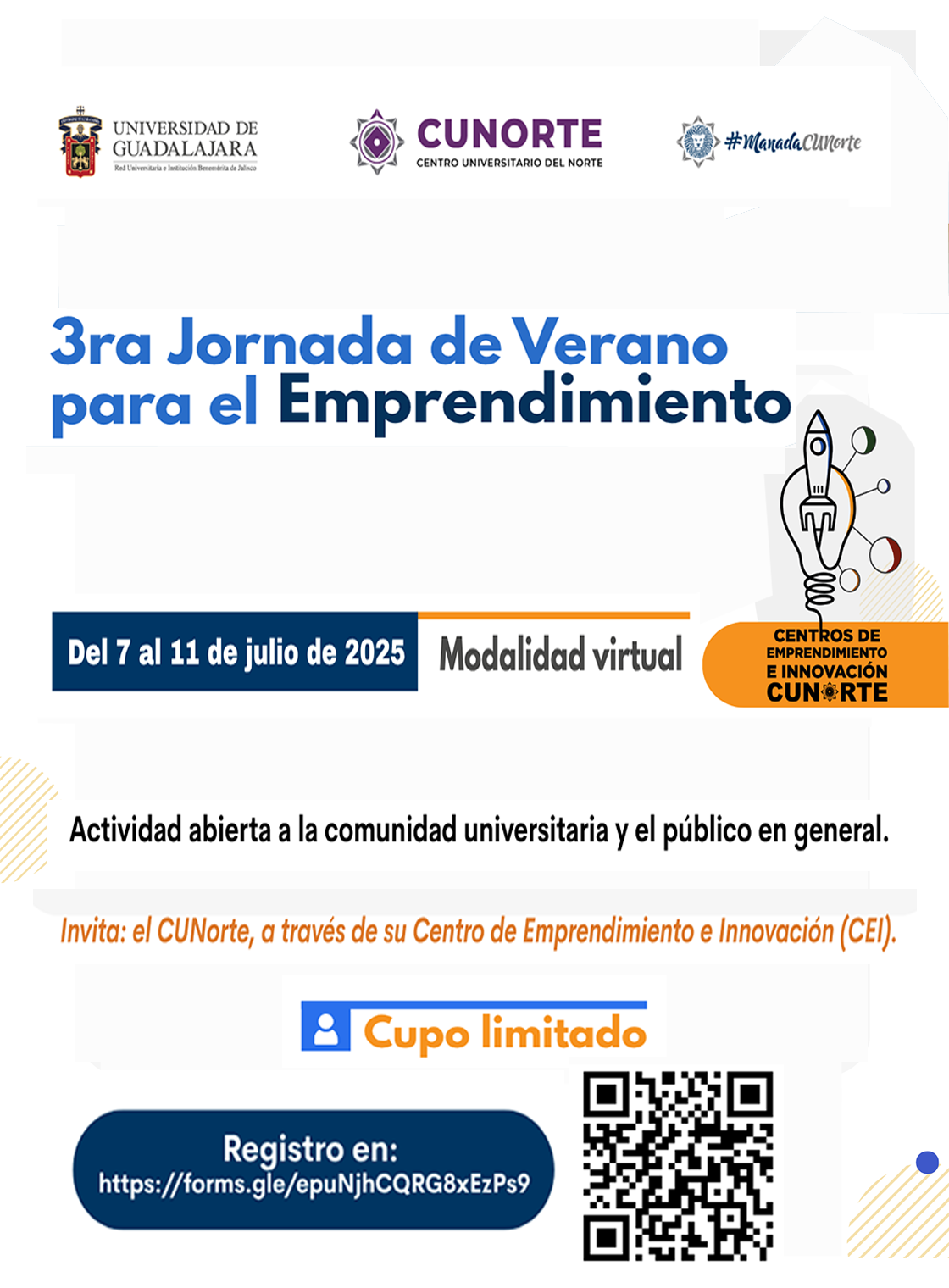 Banner de la 3ra. Jornada de Verano para el Emprendimiento