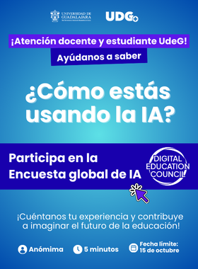Banner Participa en la Encuesta global sobre IA en la Educación Superior