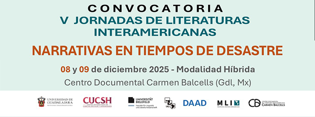 Cartel de la Convocatoria para participa en las V Jornadas de Literaturas Interamericanas