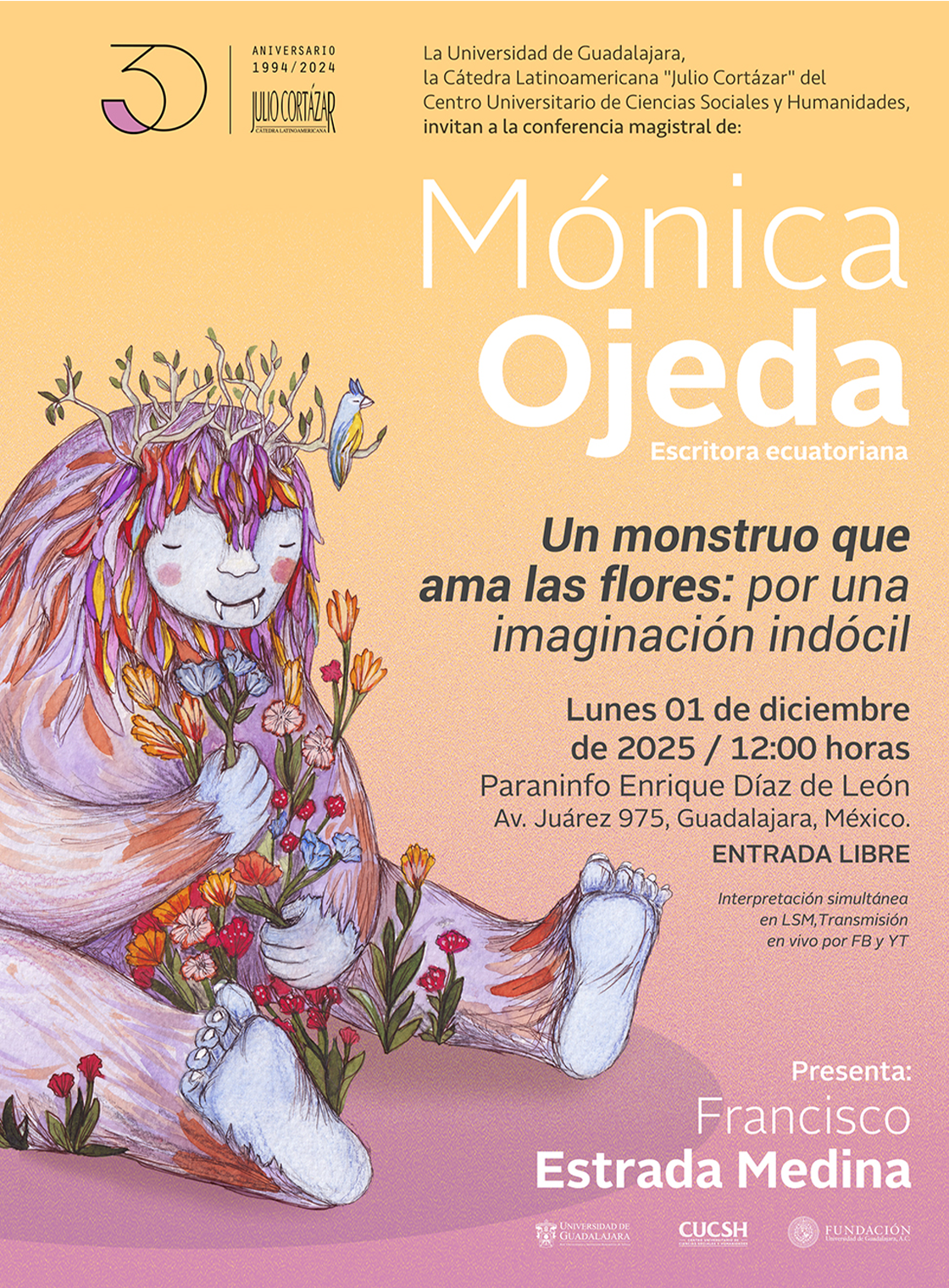 Cátedra Latinoamericana Julio Cortázar con Mónica Ojeda, escritora ecuatoriana