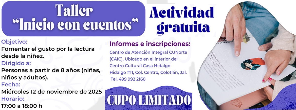 Cartel del Taller: Inicio con cuentos