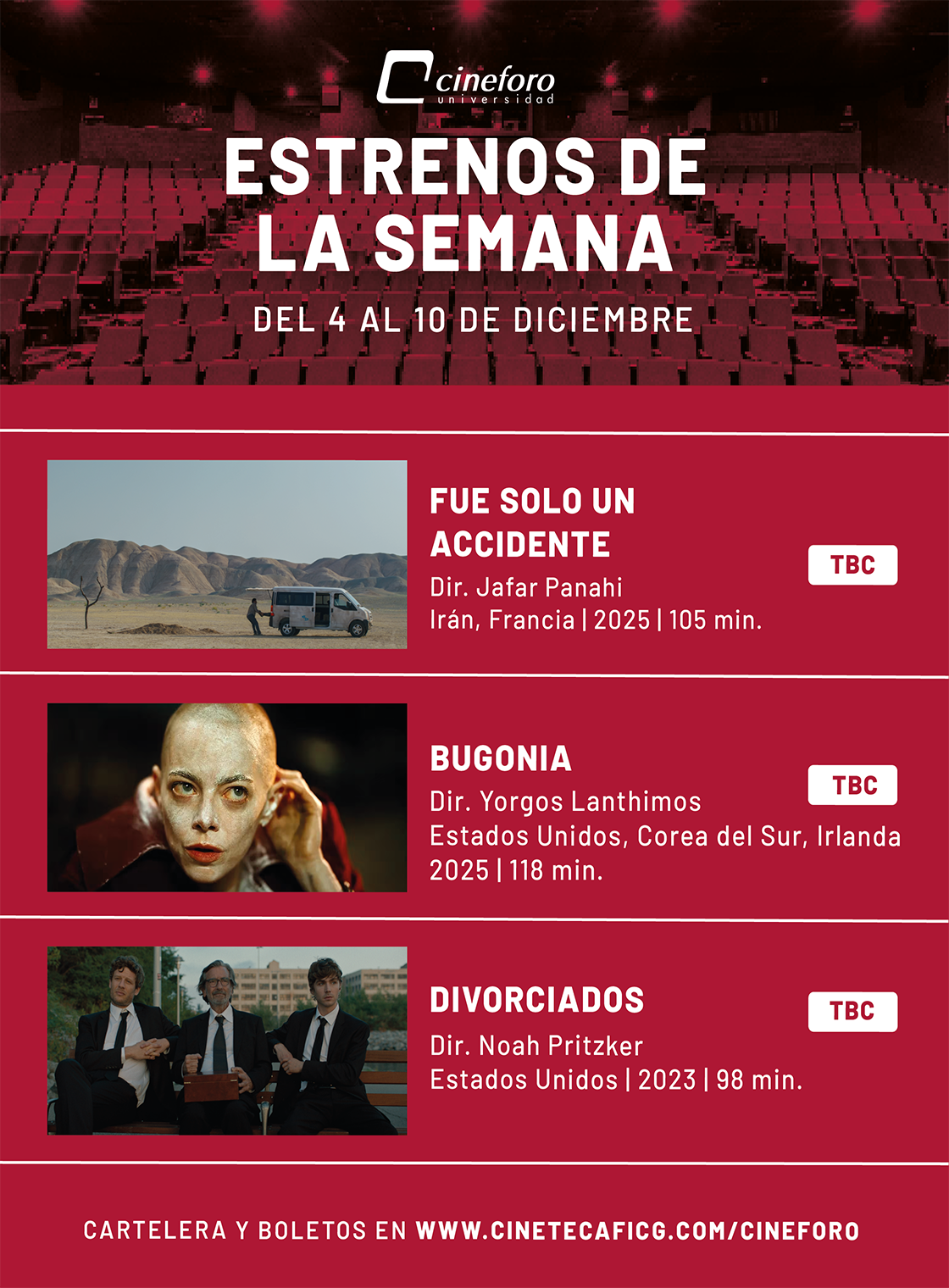 Cartelera del Cineforo Universidad