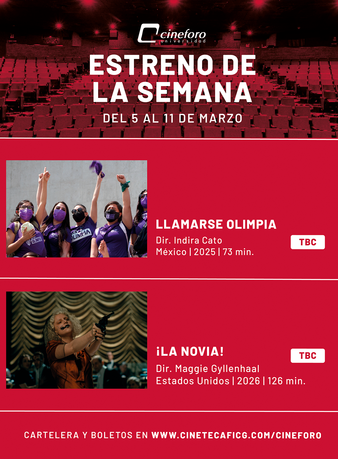 Cartelera del Cineforo Universidad