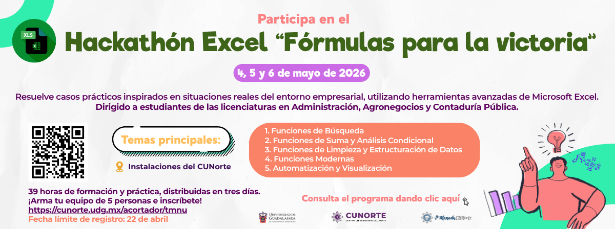 Cartel de Participa en el Hackathón Excel "Fórmulas para la victoria"