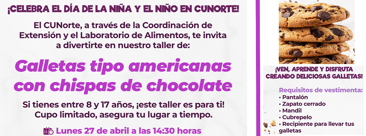 Cartel del Taller de galletas tipo americanas con chispas de chocolate