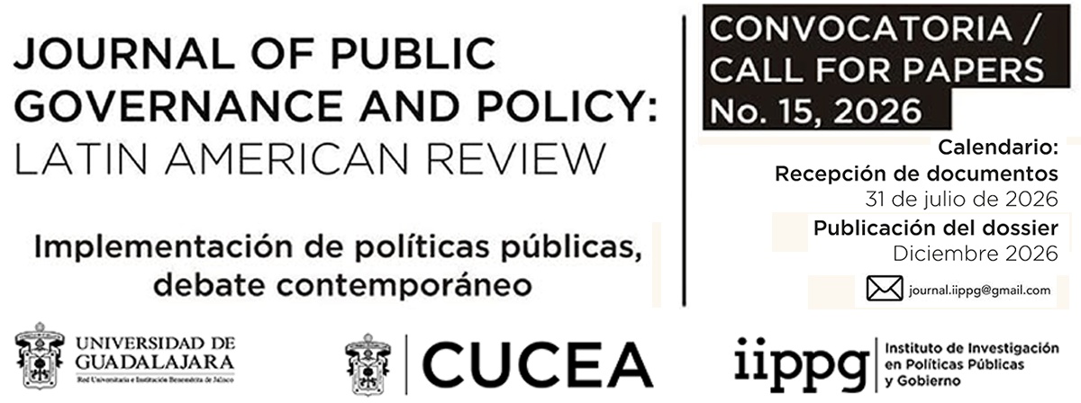 Cartel de la Convocatoria para participar con artículos en el Journal of Public Governance and Policy: Latin American Review