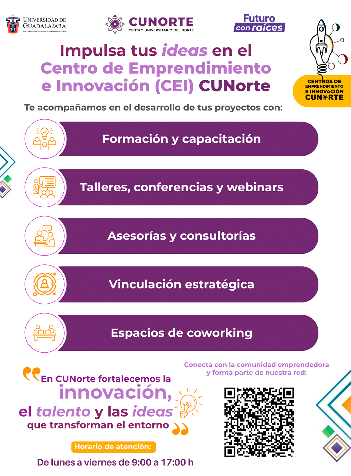 Asesorías gratuitas del Centro de Emprendimiento e Innovación CUNorte