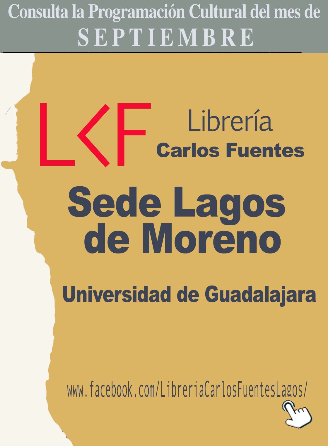 Programación del mes de SEPTIEMBRE de la Librería Carlos Fuentes, sede Lagos de Moreno