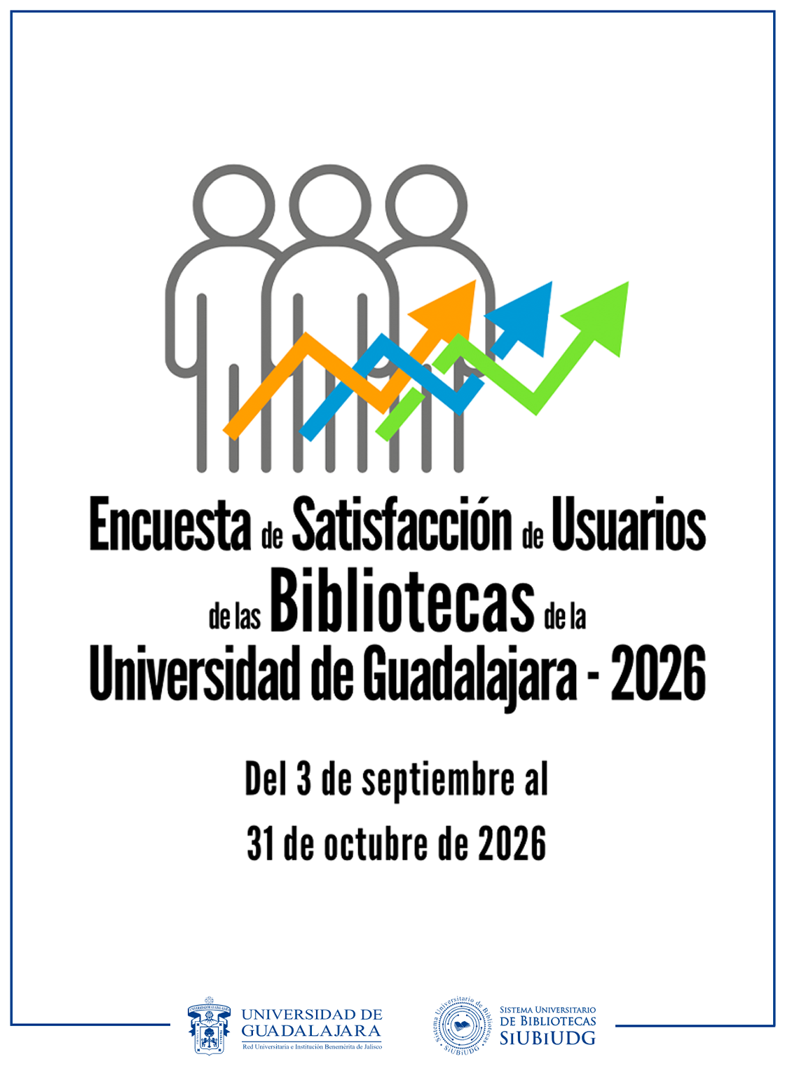 Banner de la Encuesta de Satisfacción de Usuarios de las Bibliotecas de la Universidad de Guadalajara 2026