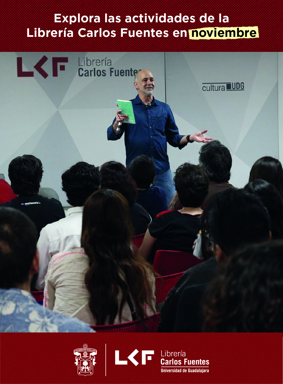 Banner de la Programación del mes de NOVIEMBRE de la Librería Carlos Fuentes