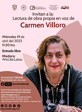 Grafico de la Lectura de obra propia en voz de Carmen Villoro