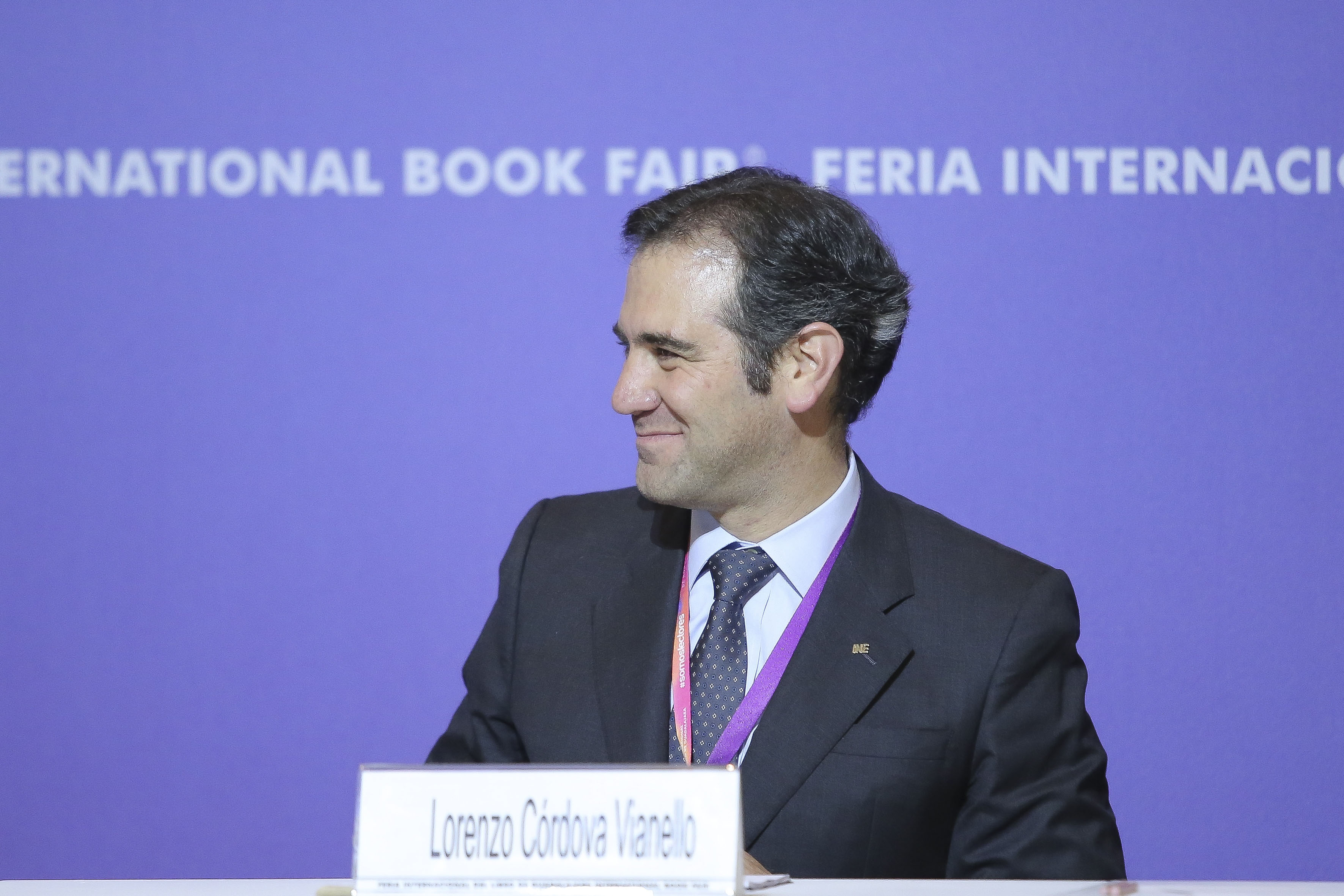 Presidente del Instituto Nacional Electoral (INE), doctor Lorenzo Córdova Vianello, durante la conferencia magistral “Los retos del INE en 2018”
