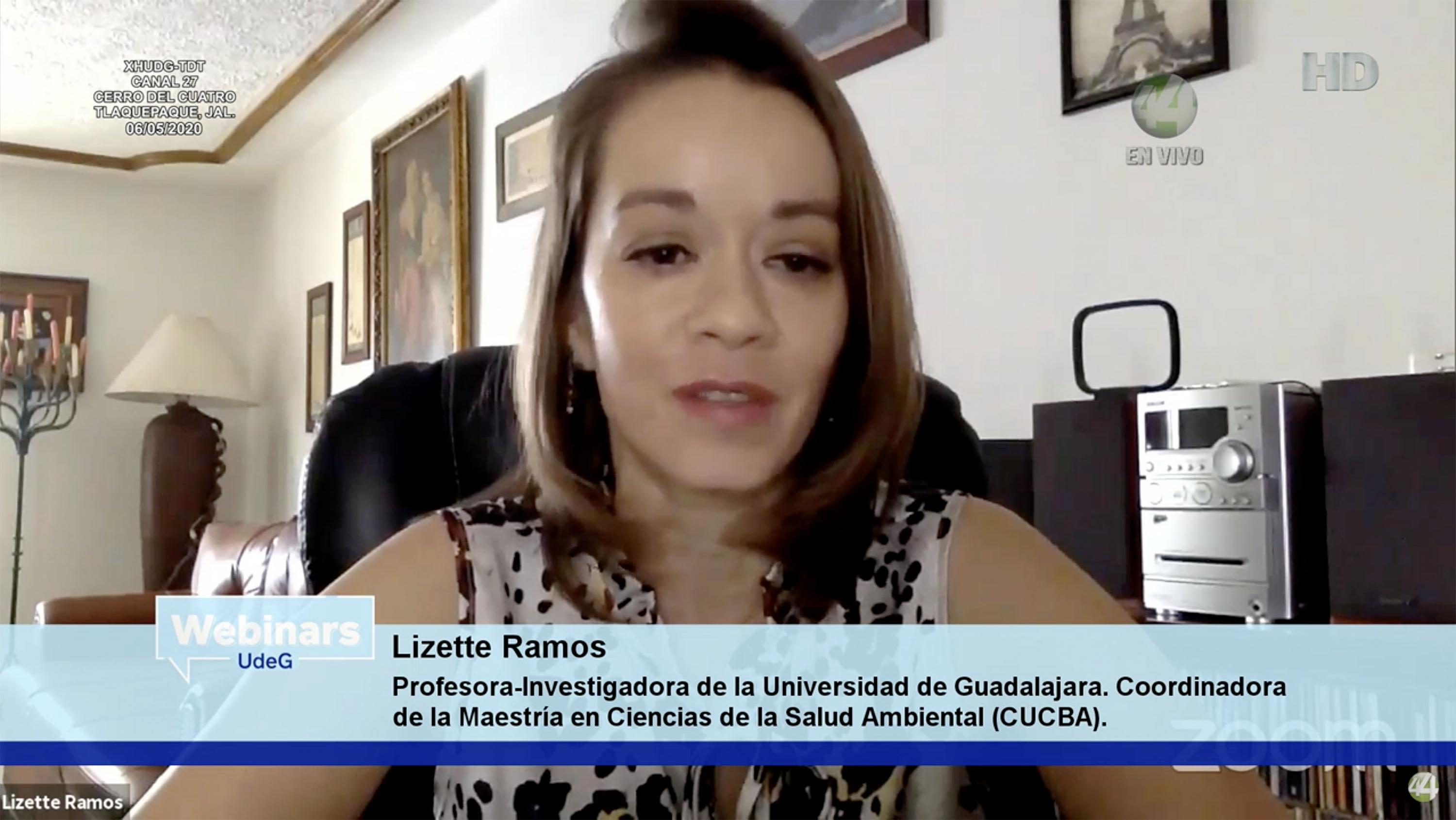 La profesora-investigadora de la UdeG, Coordinadora de la Maestría en Ciencias de la Salud Ambiental del (CUCBA), doctora Silvia Lizette Ramos de Robles