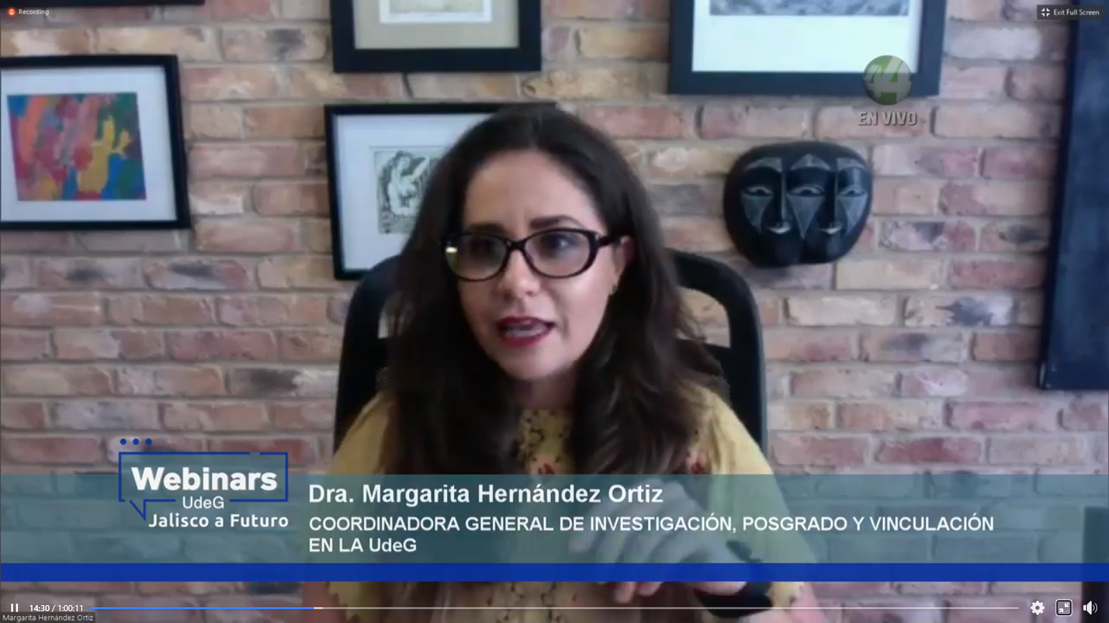 La Coordinadora General de Investigación, Posgrado y Vinculación de la UdeG, doctora Margarita Hernández Ortiz