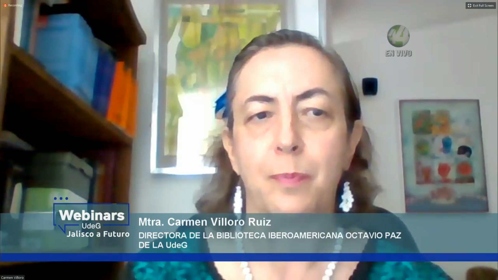 La Directora de la Biblioteca Iberoamericana Octavio Paz, maestra Carmen Villoro