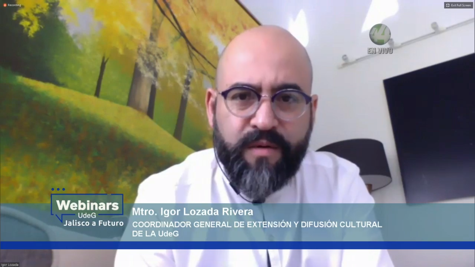 El Coordinador General de Extensión y Difusión Cultural de la UdeG, maestro Igor Lozada Rivera Melo