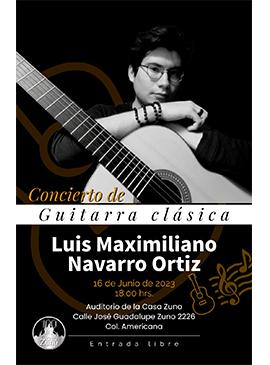 Concierto de guitarra clásica con Luis Maximiliano Navarro Ortiz