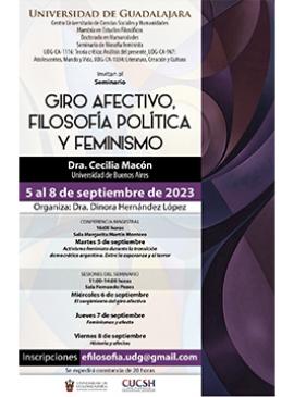Cartel del Seminario Giro afectivo, filosofía política y feminismo