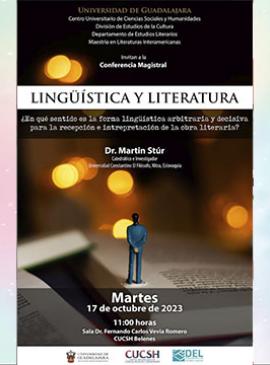 Cartel de la Conferencia magistral: Lingüística y literatura