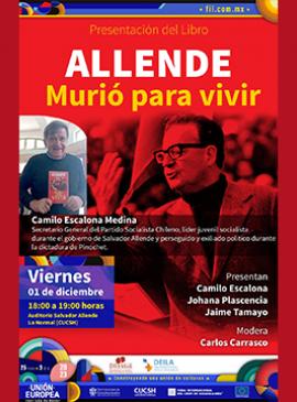 Cartel de la Presentación del libro: Allende murió para vivir Cartel de la Presentación del libro: Allende murió para vivir