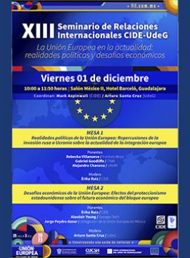 Cartel del XIII Seminario de Relaciones Internacionales CIDE-UdeG Cartel del XIII Seminario de Relaciones Internacionales CIDE-UdeG
