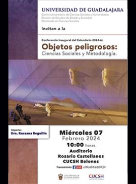 Cartel de la Conferencia Inaugural el Calendario 2024A del Doctorado en Ciencias Sociales del CUCSH