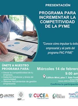 Cartel de la Presentación del Programa para Acelerar la Competitividad en las PYMES (PACPYME) Cartel de la Presentación del Programa para Acelerar la Competitividad en las PYMES (PACPYME)