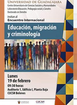 Cartel del Encuentro Internacional: Educación, migración y criminología