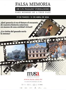 Proyección del proyecto audiovisual: Falsa memoria de un pasado verdadero Cartel con información sobre la Proyección del proyecto audiovisual: Falsa memoria de un pasado verdadero