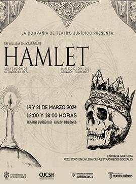 Cartel con información sobre la Puesta en escena: Hamlet
