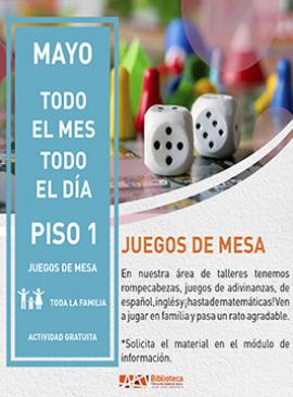 Cartel con información de la actividad Juegos de mesa para todos