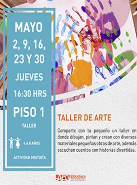 Cartel con información del Taller de Arte