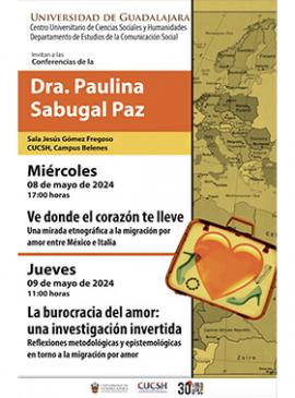 Cartel de las Conferencias de la Dra. Paulina Sabugal Paz