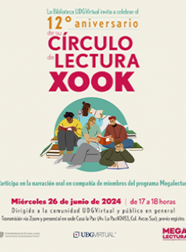 Cartel de Celebra el 12° Aniversario del Círculo de Lectura XOOK