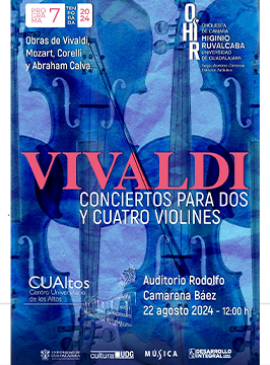 Cartel de Vivaldi, concierto para dos y cuatro violines