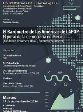 Cartel de la Presentación de El Barómetro de las Américas de LAPOP Cartel de la Presentación de El Barómetro de las Américas de LAPOP