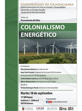 Cartel de la Presentación del libro: Colonialismo energético