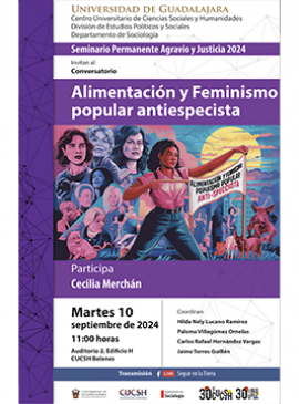 Cartel del Conversatorio: Alimentación y feminismo popular antiespecista