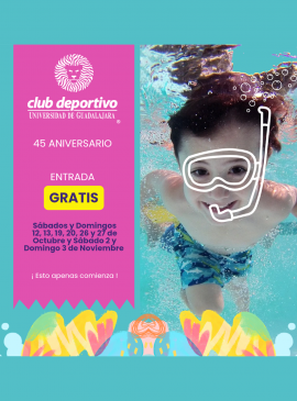 Cartel de la Entrada gratis al Club Deportivo de la Universidad de Guadalajara