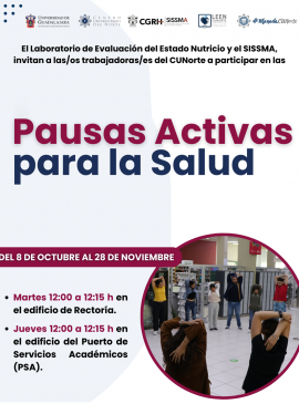 Cartel de las Pausas activas para la salud en el CUNorte Cartel de las Pausas activas para la salud en el CUNorte