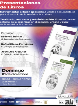 Cartel de las Presentaciones de libros: Instrumentar el buen gobierno y Territorio, recursos y administración Cartel de las Presentaciones de libros: Instrumentar el buen gobierno y Territorio, recursos y administración