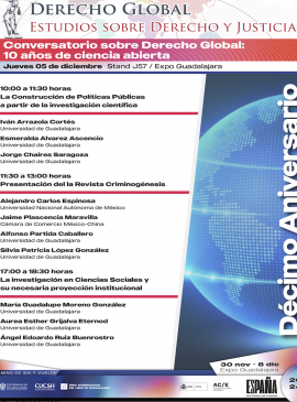 Cartel del Conversatorio sobre Derecho Global: 10 años de ciencia abierta