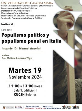 Cartel del Seminario: Populismo político y populismo penal en Italia Cartel del Seminario: Populismo político y populismo penal en Italia