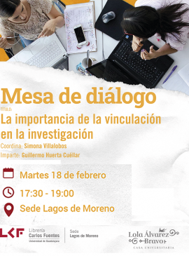 Cartel de la Mesa de diálogo Título: La importancia de la vinculación en la investigación