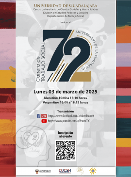 Cartel del 72 aniversario de la fundación de la carrera de Trabajo Social Cartel del 72 aniversario de la fundación de la carrera de Trabajo Social
