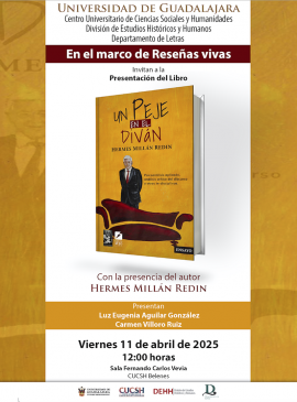 Cartel de la Presentación del libro: Un peje en el diván
