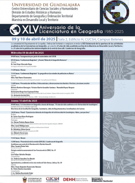 Cartel del XLV Aniversario de la Licenciatura en Geografía 1980-2025 Cartel del XLV Aniversario de la Licenciatura en Geografía 1980-2025