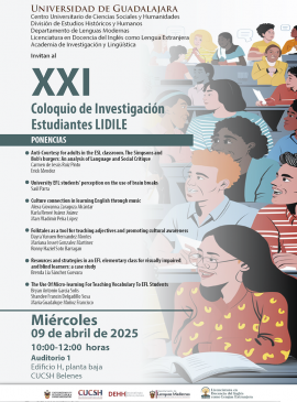 Cartel del XXI Coloquio de Investigación Estudiantes LIDILE Cartel del XXI Coloquio de Investigación Estudiantes LIDILE