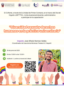 Cartel de la Jornada sobre diversidad sexual y derechos humanos en la práctica universitaria Cartel de la Jornada sobre diversidad sexual y derechos humanos en la práctica universitaria