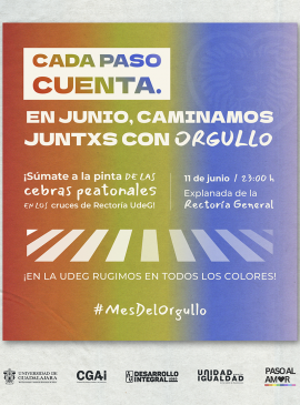 Cartel de ¡Súmate a la pinta de las cebras peatonales en los cruces de Rectoría UdeG! Cartel de ¡Súmate a la pinta de las cebras peatonales en los cruces de Rectoría UdeG!
